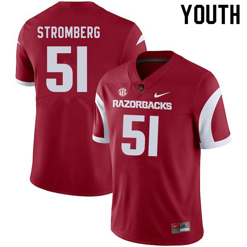 Youth #51 Ricky Stromberg Arkansas Razorbacks College Football Jerseys Sale-Cardinal